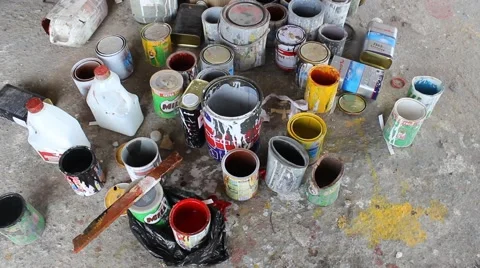 Paint pots Stock Footage 66492791