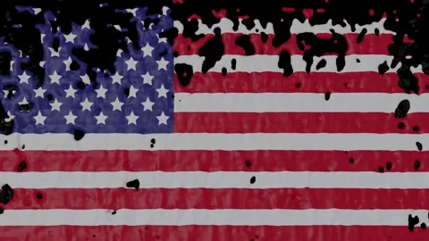Paint Pouring of the American Flag Stock Footage 266580529