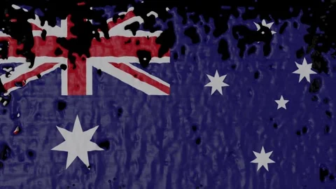 Paint Pouring of the Australian Flag Stock Footage 264459506