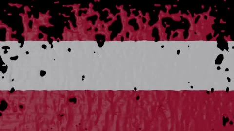 Paint Pouring of the Austrian Flag (w/ Matte) Stock Footage 283041055