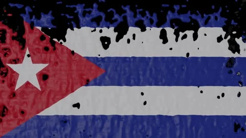 Paint Pouring of the Cuban Flag Video stock 264459678