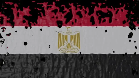 Paint Pouring of the Egyptian Flag Stock Footage 264459723