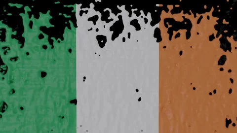 Paint Pouring of the Irish Flag Stock Footage 264459818