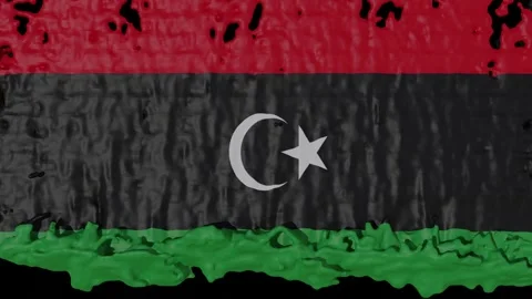Paint Pouring of the Libyan Flag Stock Footage 264459950