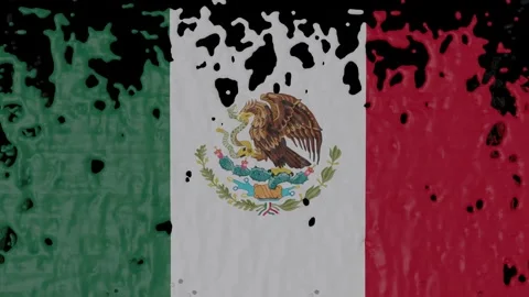 Paint Pouring of Mexican Flag Stock Footage 264459988