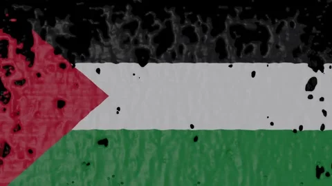 Paint Pouring of the Palestinian Flag Stock Footage 266202953