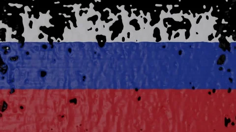 Paint Pouring of Russian Flag Stock Footage 264460021