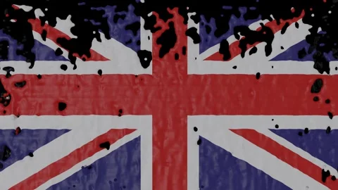 Paint Pouring of the UK Flag Stock Footage 265861788