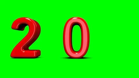 Paint red Year 2021 3D Render Animation On green Background Stock Footage 138830102