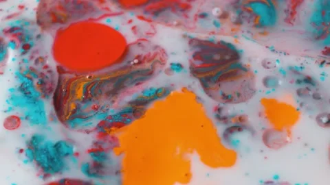 Paint on a relief surface forms an abstract visualization Stock Footage 171374199