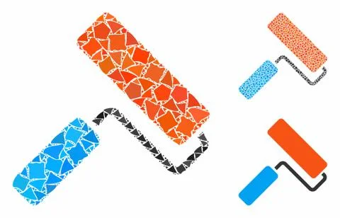 Paint roll Composition Icon of Uneven Items Stockillustratie