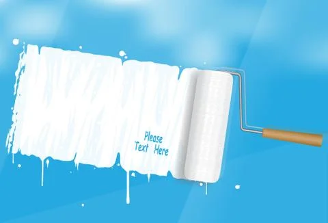 Paint roll on the glass Stock Illustration
