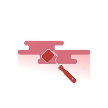 Paint roller and paint spot. Stock Illustration