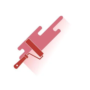 Paint roller and paint spot. Stock Illustration