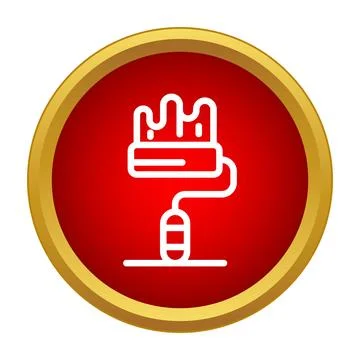 Paint roller applying paint on a surface icon Stock Illustration