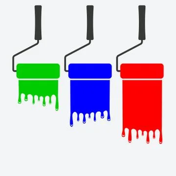 Paint roller background Illustrazione stock