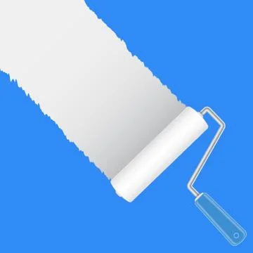 Paint roller brush with white Stock-Illustration