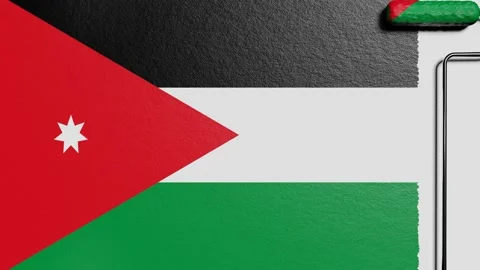 Paint roller with a chrome handle rolls paint flag Jordan Vidéo 160407535