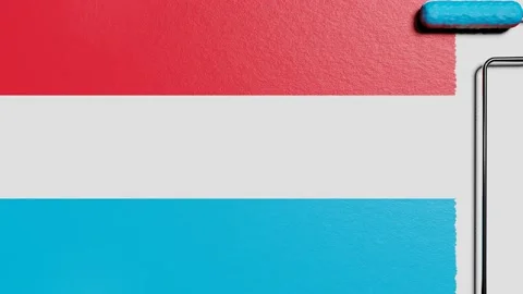 Paint roller with a chrome handle rolls paint flag Luxembourg Vidéo 160407566