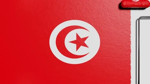 Paint roller with a chrome handle rolls paint flag Tunisia Vidéo 160407706