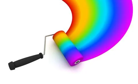 Paint roller concept  3d illustration Ilustração Stock