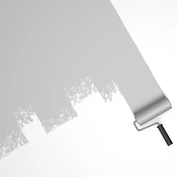 Paint roller concept with marking Stock Illustration