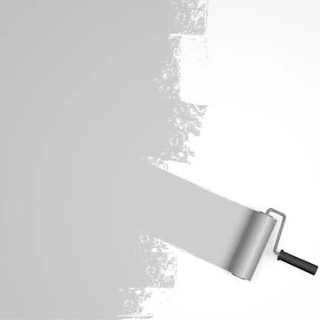 Paint roller concept with marking Stock Illustration