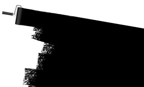 Paint roller concept with marking Stock Illustration