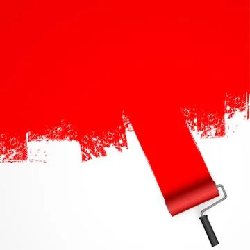 Paint roller concept with marking Stock Illustration