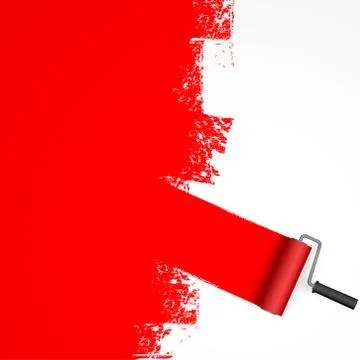 Paint roller concept with marking Stock Illustration