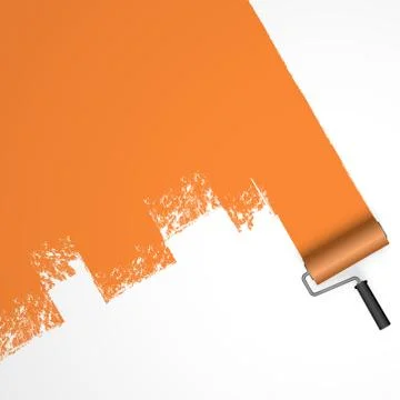 Paint roller concept with marking Stock Illustration