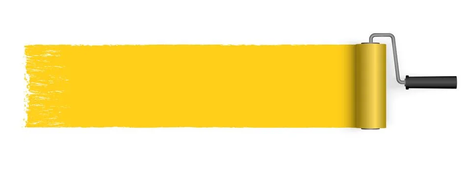 Paint roller concept with marking Stock Illustration