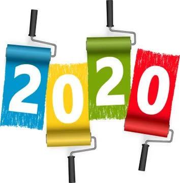 Paint roller concept New Year 2020 Stock Illustration