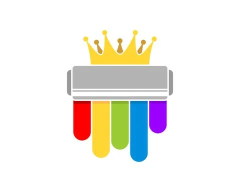 Paint roller with crown on the top Stock Illustration