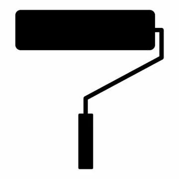 Paint roller dark silhouette Stock Illustration
