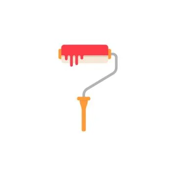 Paint Roller flat icon, build repair elements Stockillustratie