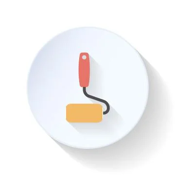 Paint roller flat icon Stock Illustration