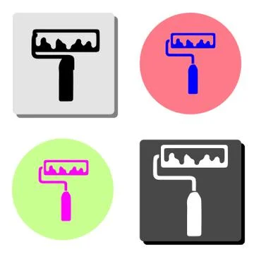 Paint Roller. flat vector icon Stock Illustration