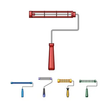 Paint roller frames for home improvement and decorating tasks Illustrazione stock