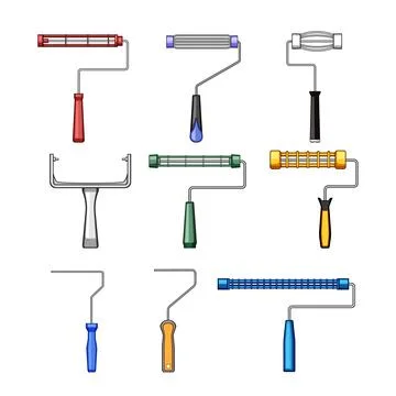 Paint roller frames vector illustration collection Illustrazione stock
