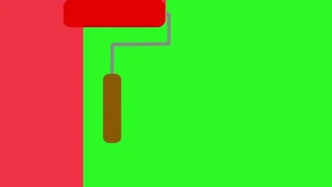 Paint Roller Green Screen Wipe Flat Animation Stock Footage 335667988