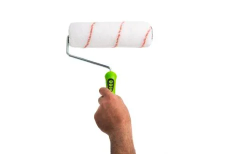 Paint roller in hand isolated Stock Photos
