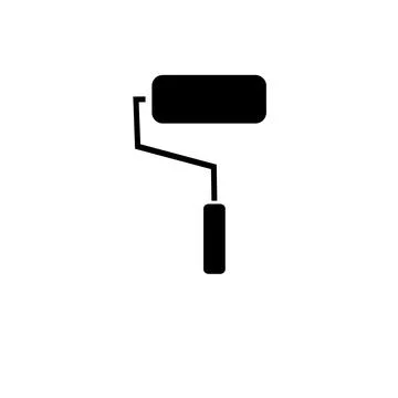 Paint roller, Home Repair Tool Solid Flat Vector Icon Isolated on White Backg Stock Illustration