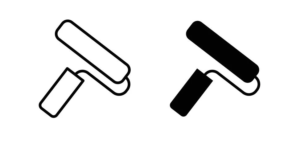 Paint roller icon concept logo design collection Illustration