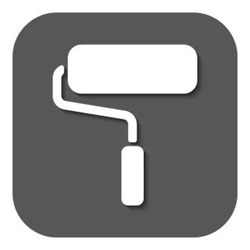 The paint roller icon. Decorating and painting, repair symbol. Flat Stock Illustration