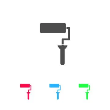Paint roller icon flat. Stock Illustration