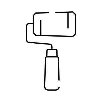 Paint roller icon for home improvement and renovation Stock Illustration