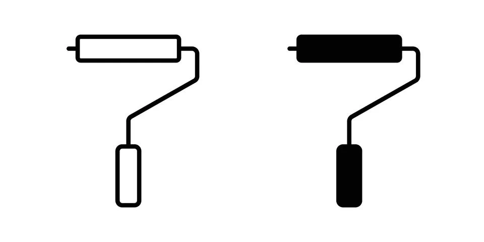 Paint roller icon illustration vector, icon set for apps Illustration