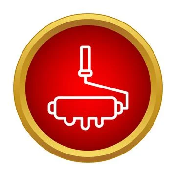 Paint roller icon representing home renovation and improvement Stock Illustration