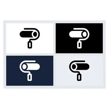 Paint Roller Icon Set Vector Graphic Design Stock Illustration